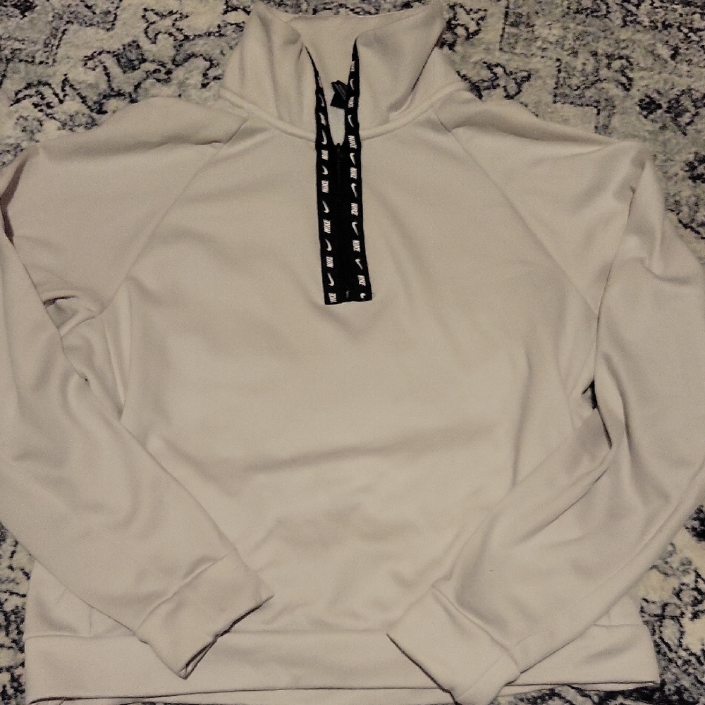 Nike Womens Half Zip Up Cream Sweatshirt